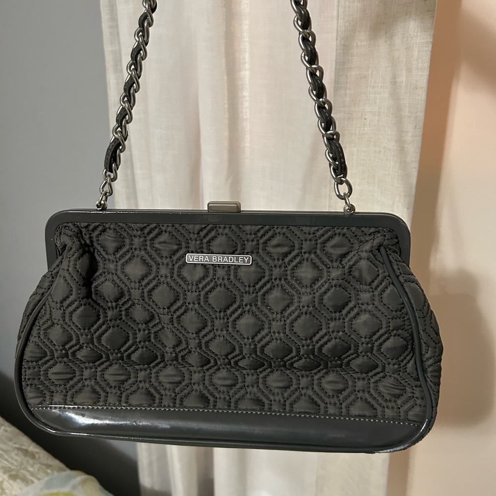 Vera Bradley Quilted Chain-Handle Shoulder Bag in Dark Gray - Picture 3 of 5